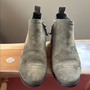 Olive Suede Ankle Boots